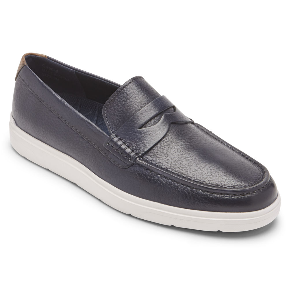 Rockport Mens Loafers Blue - Total Motion Lite Penny - UK 457-OUYLGM